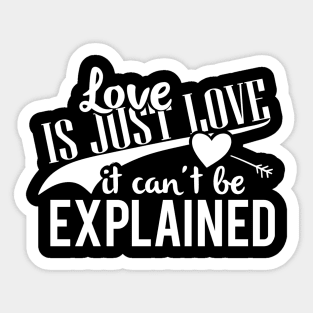 love is just love it can't be explained Sticker